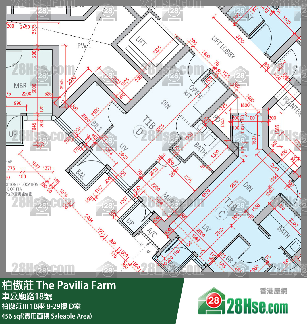 柏傲莊 柏傲莊III 1B座 16樓 D室 平面圖