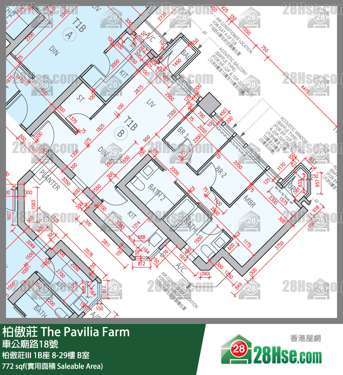 柏傲莊 柏傲莊III 1B座 17樓 B室 平面圖