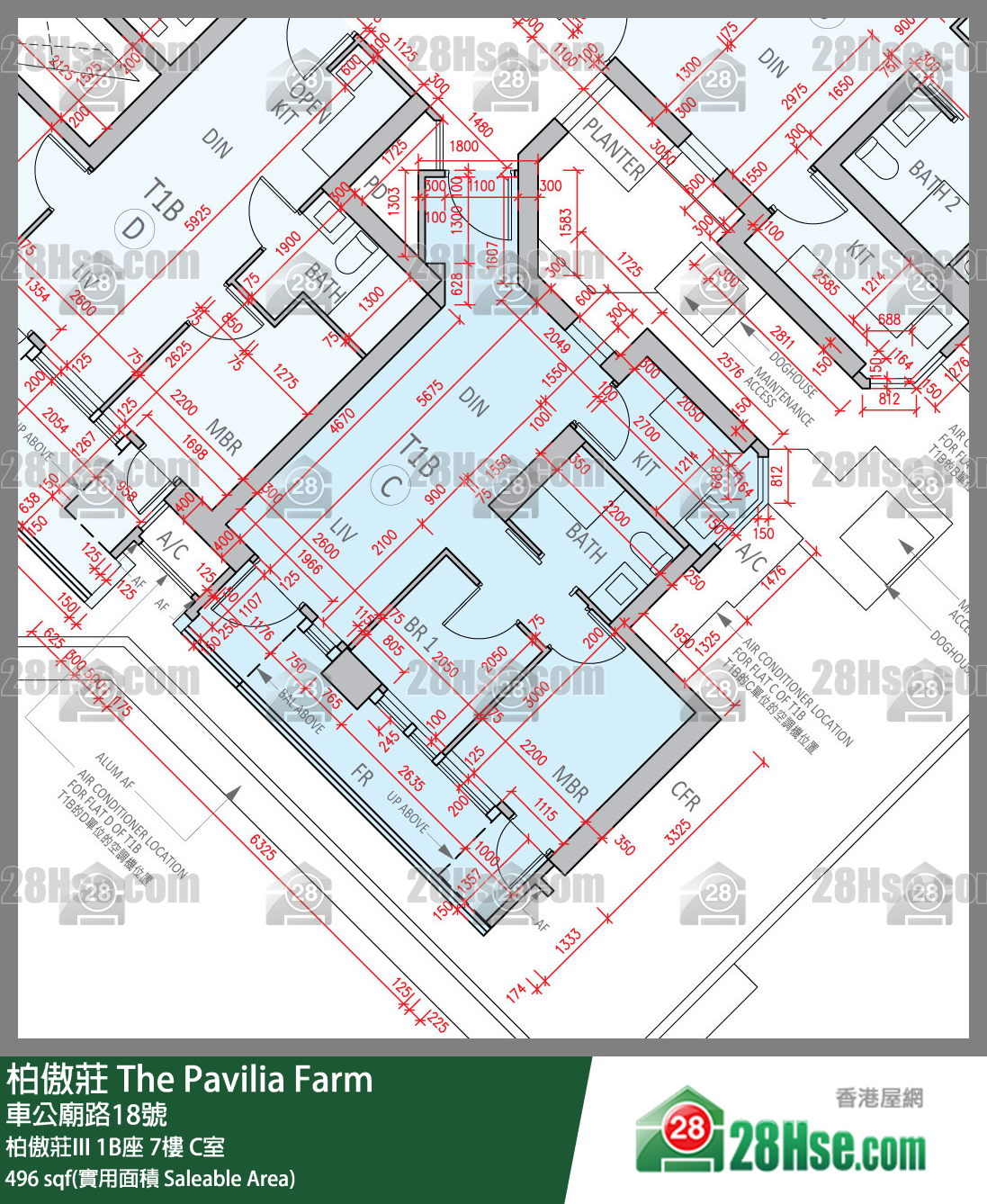 柏傲莊 柏傲莊III 1B座 7樓 C室 平面圖
