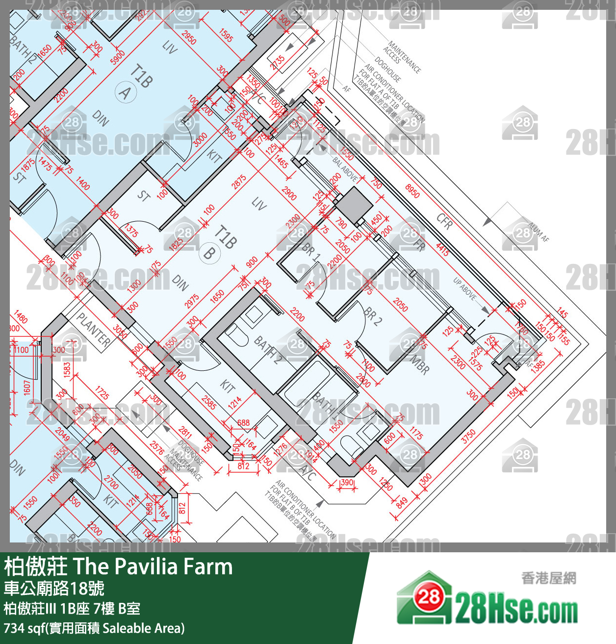 柏傲莊 柏傲莊III 1B座 7樓 B室 平面圖