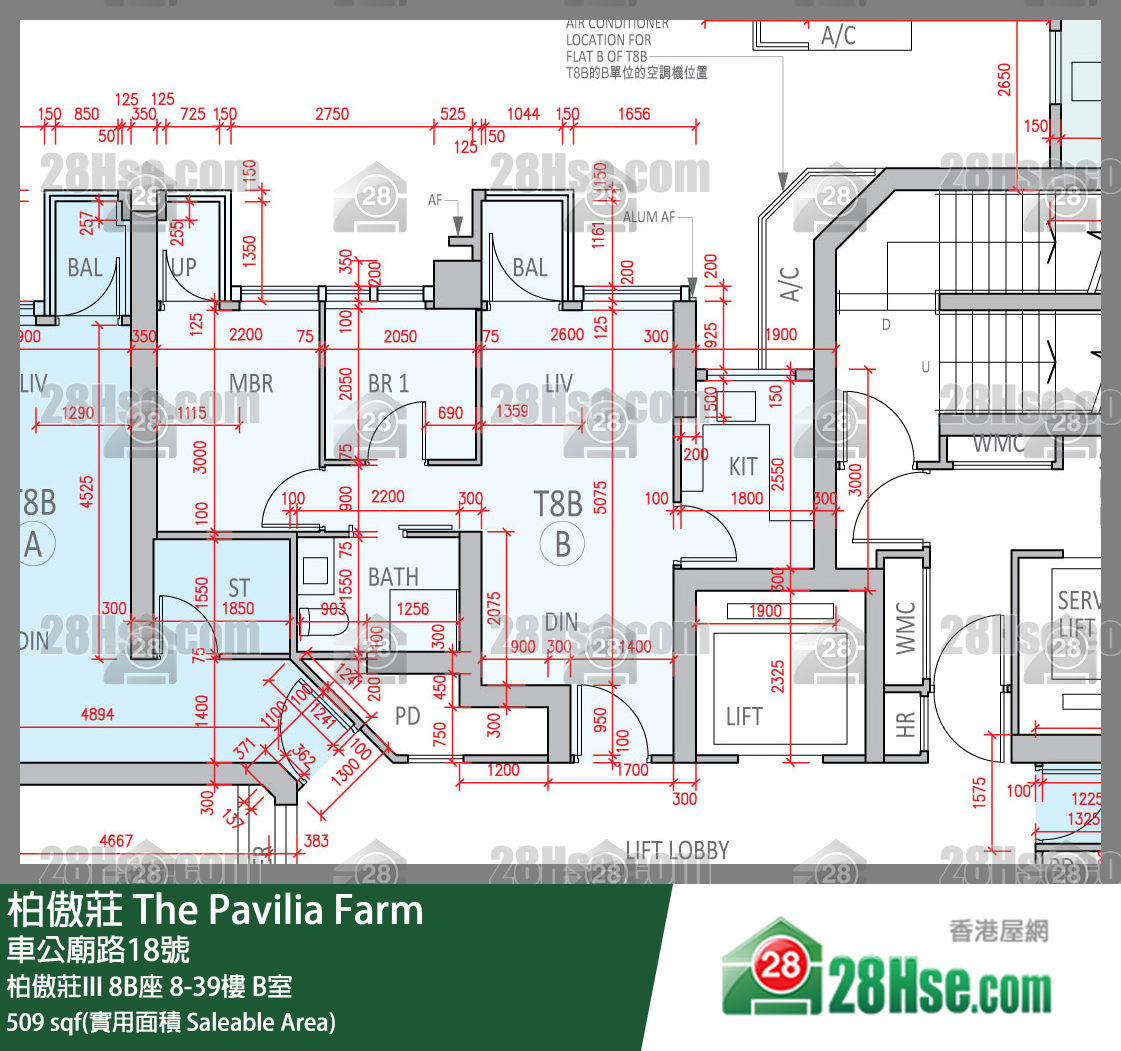 柏傲莊 柏傲莊III 8B座 31樓 B室 平面圖