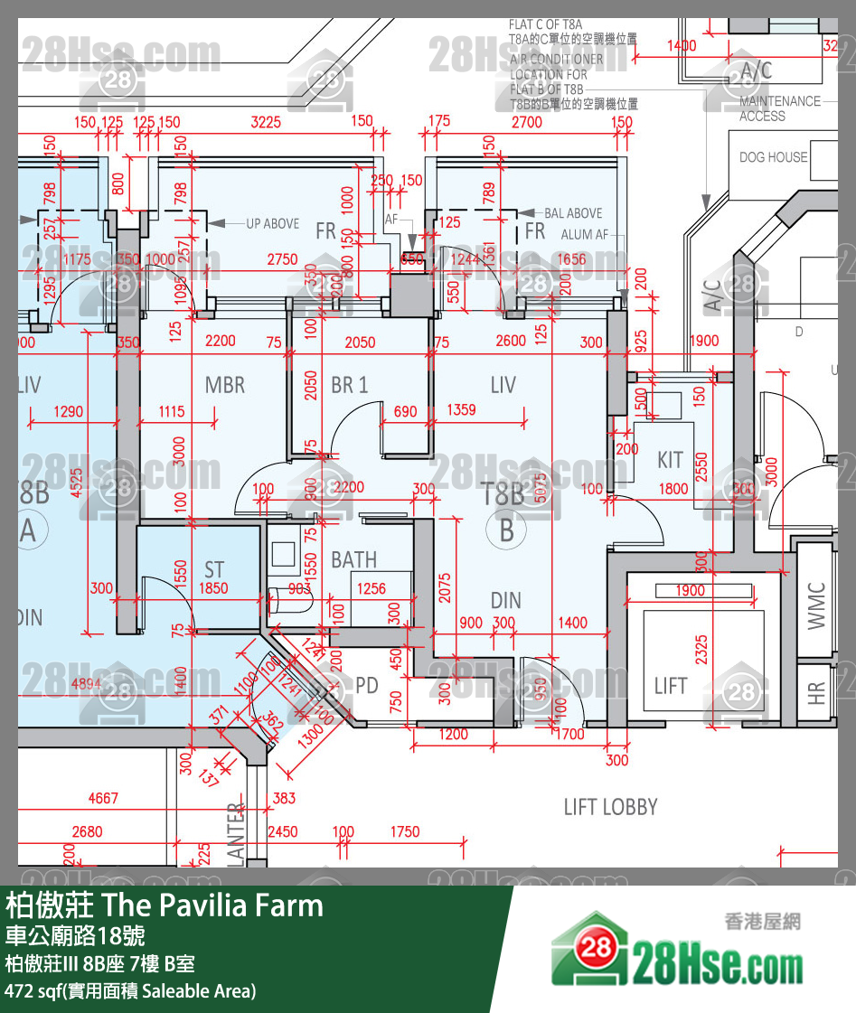 柏傲莊 柏傲莊III 8B座 7樓 B室 平面圖