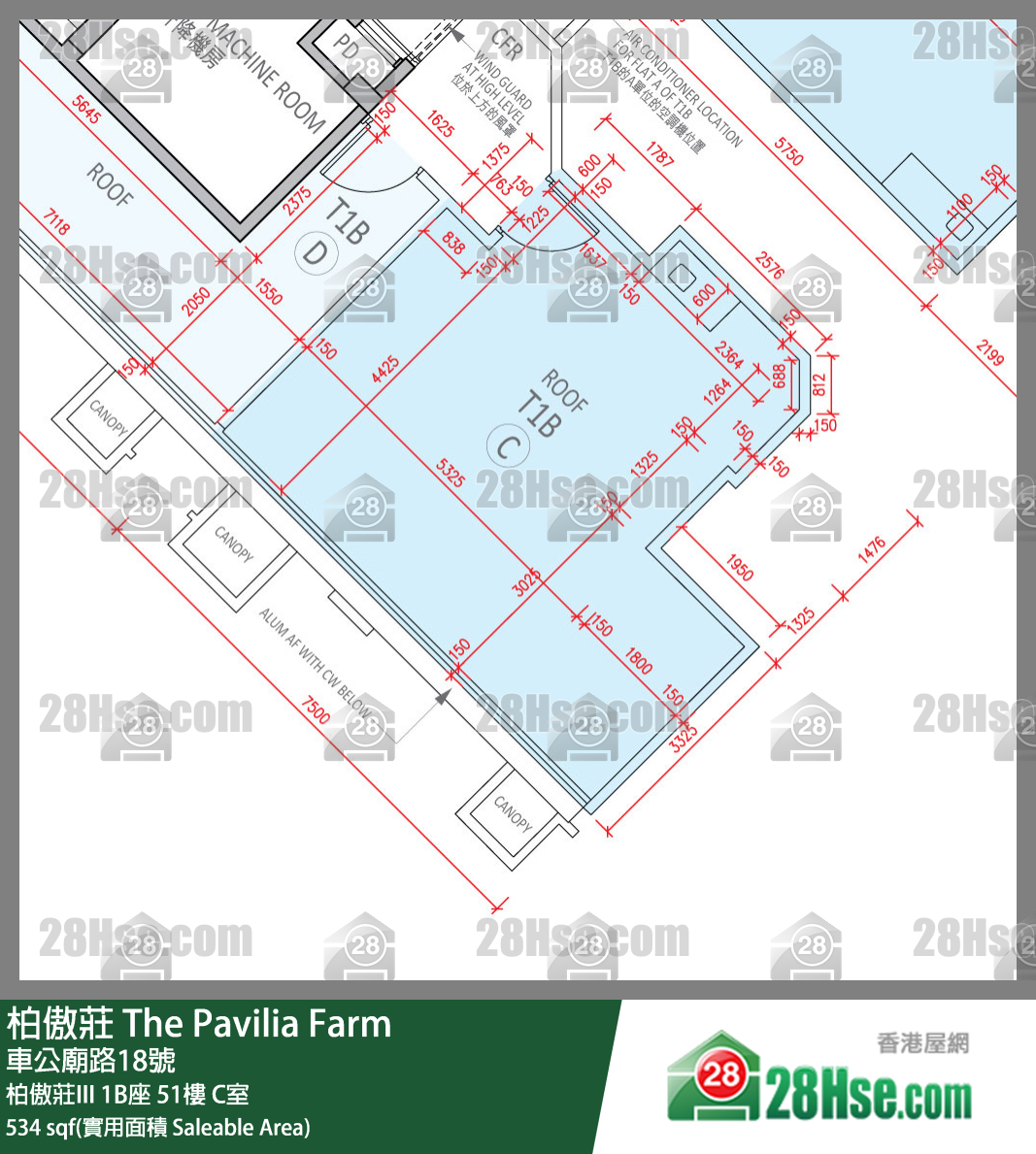 柏傲莊 柏傲莊III 1B座 51樓 C室 平面圖