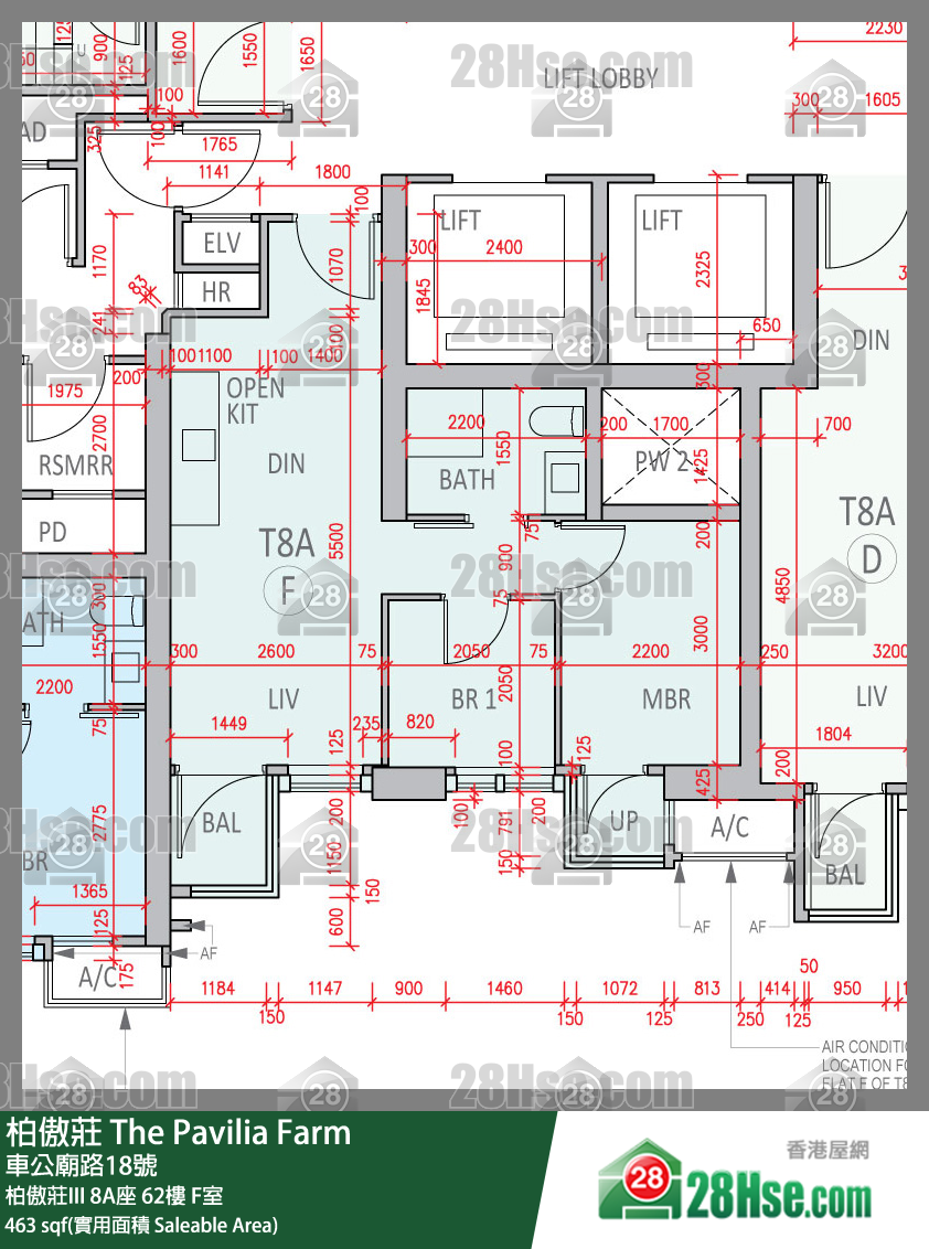 柏傲莊 柏傲莊III 8A座 62樓 F室 平面圖
