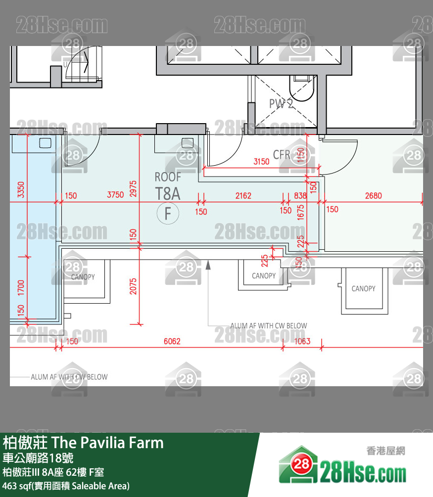 柏傲莊 柏傲莊III 8A座 62樓 F室 平面圖