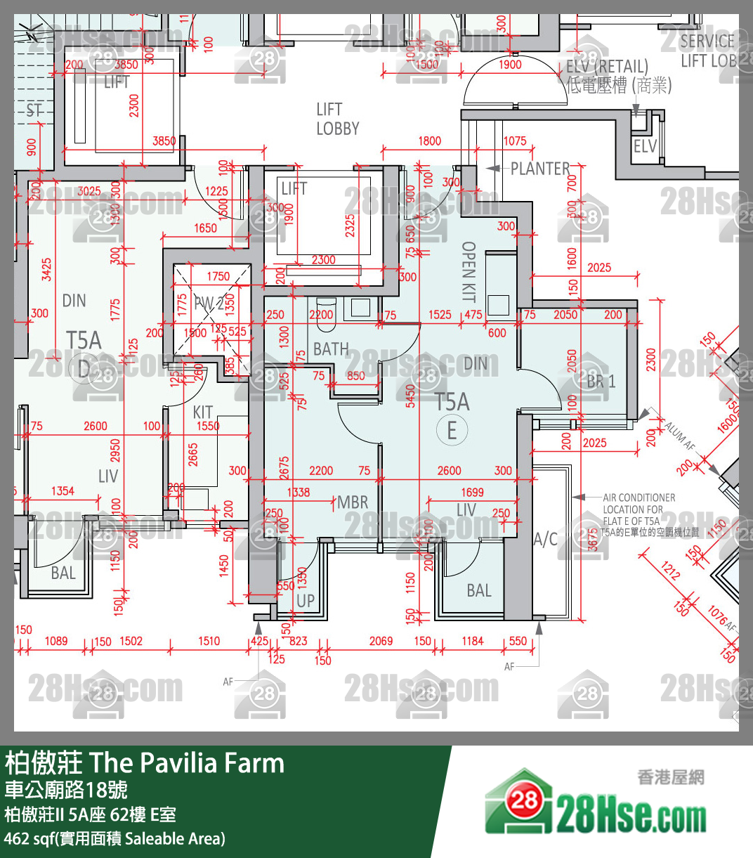 柏傲庄 单位平面图(由 28Hse 提供)