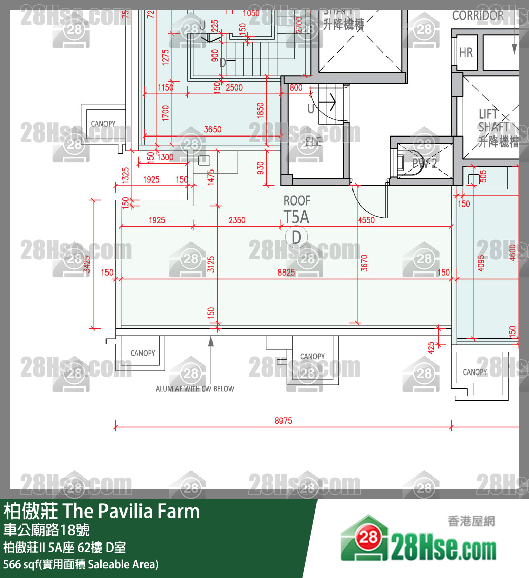 柏傲莊 柏傲莊II 5A座 62樓 D室 平面圖