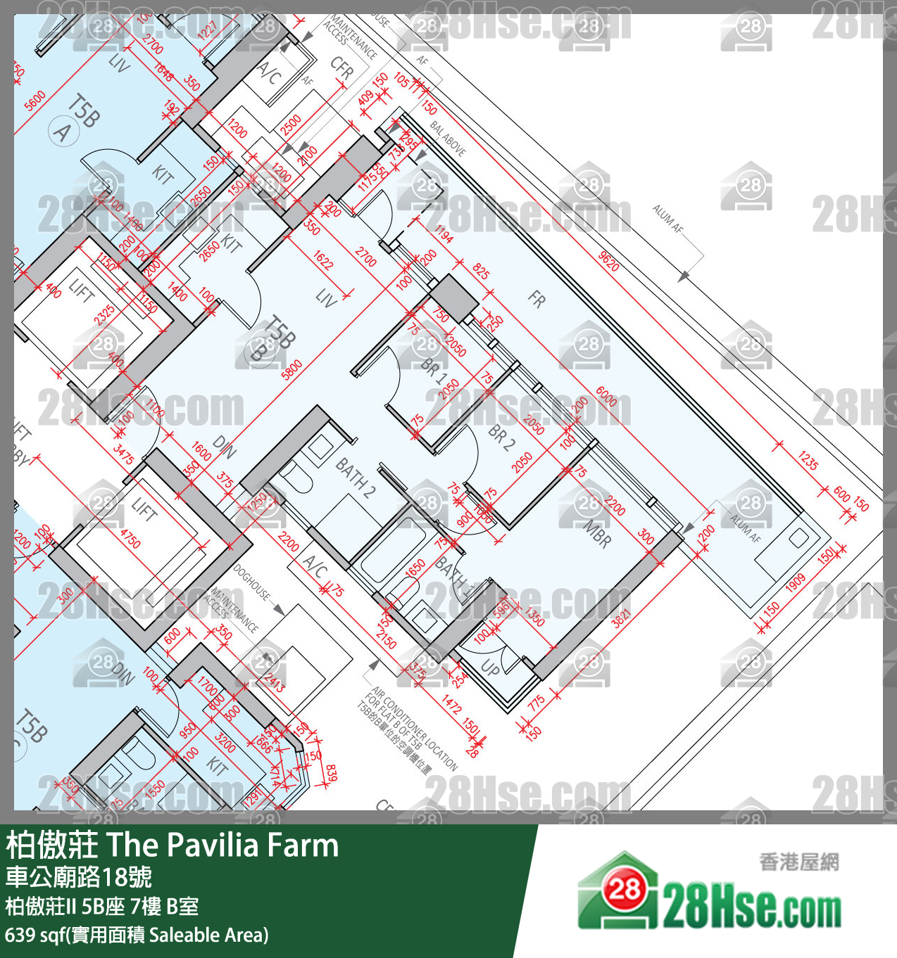 柏傲莊 柏傲莊II 5B座 7樓 B室 平面圖