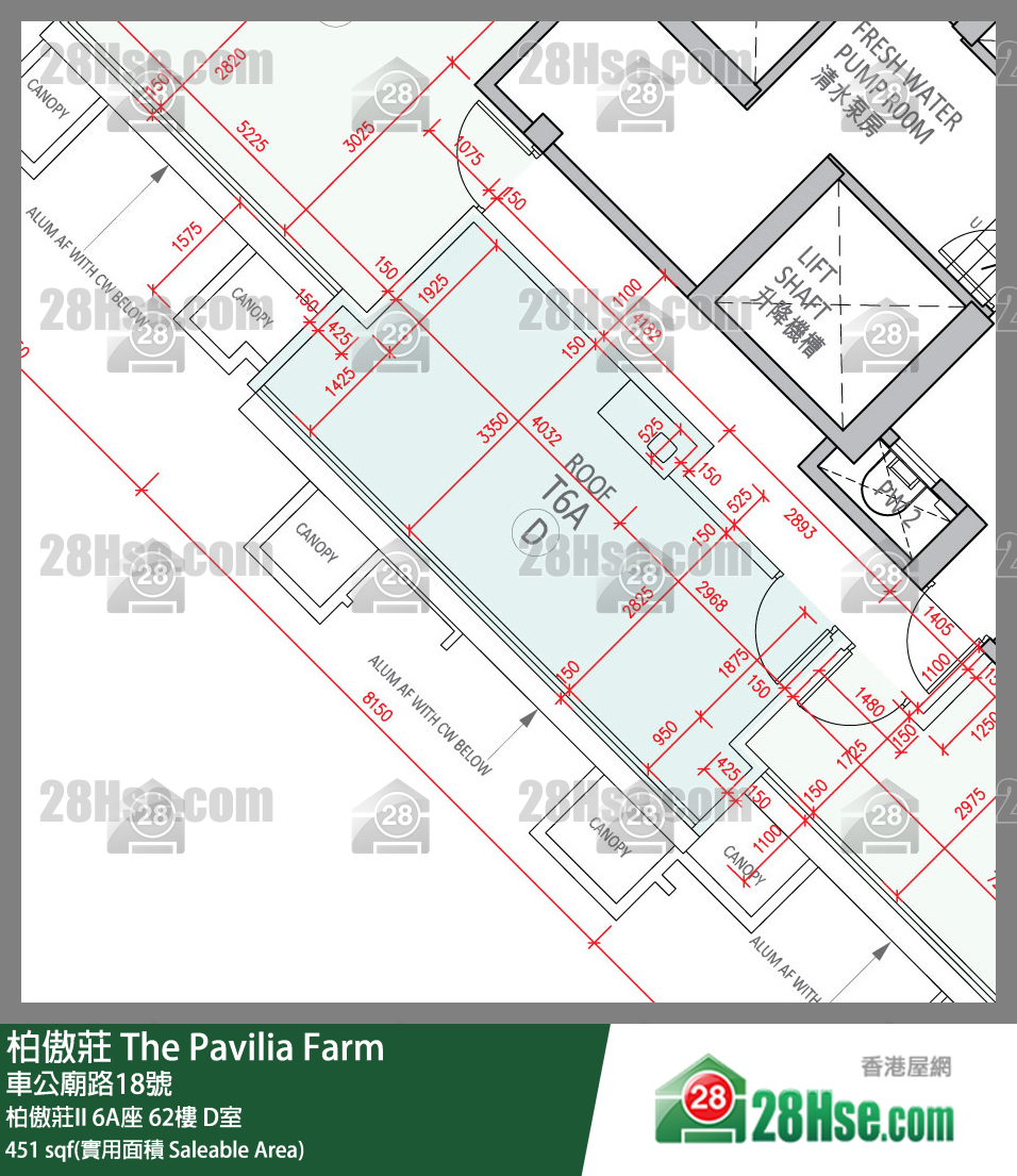 柏傲莊 柏傲莊II 6A座 62樓 D室 平面圖