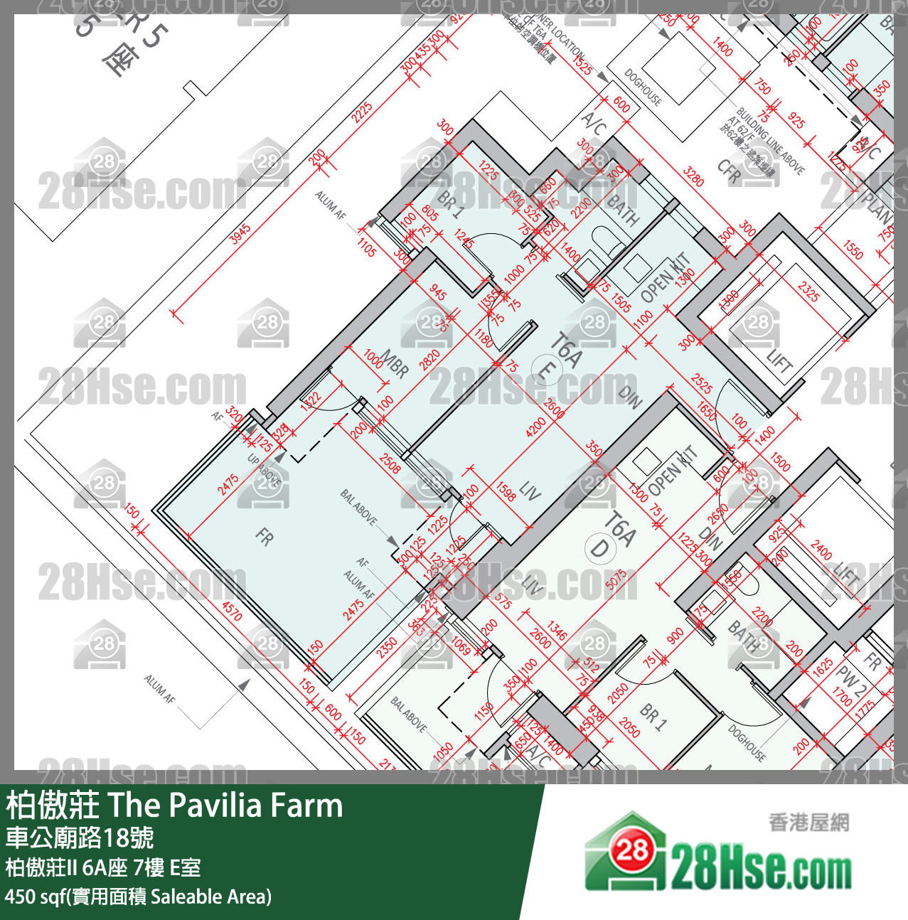 柏傲莊 柏傲莊II 6A座 7樓 E室 平面圖