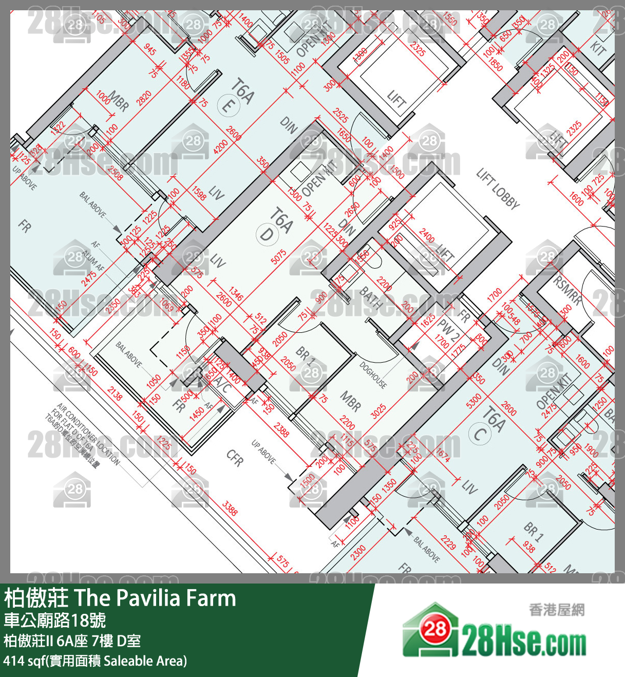 柏傲莊 柏傲莊II 6A座 7樓 D室 平面圖