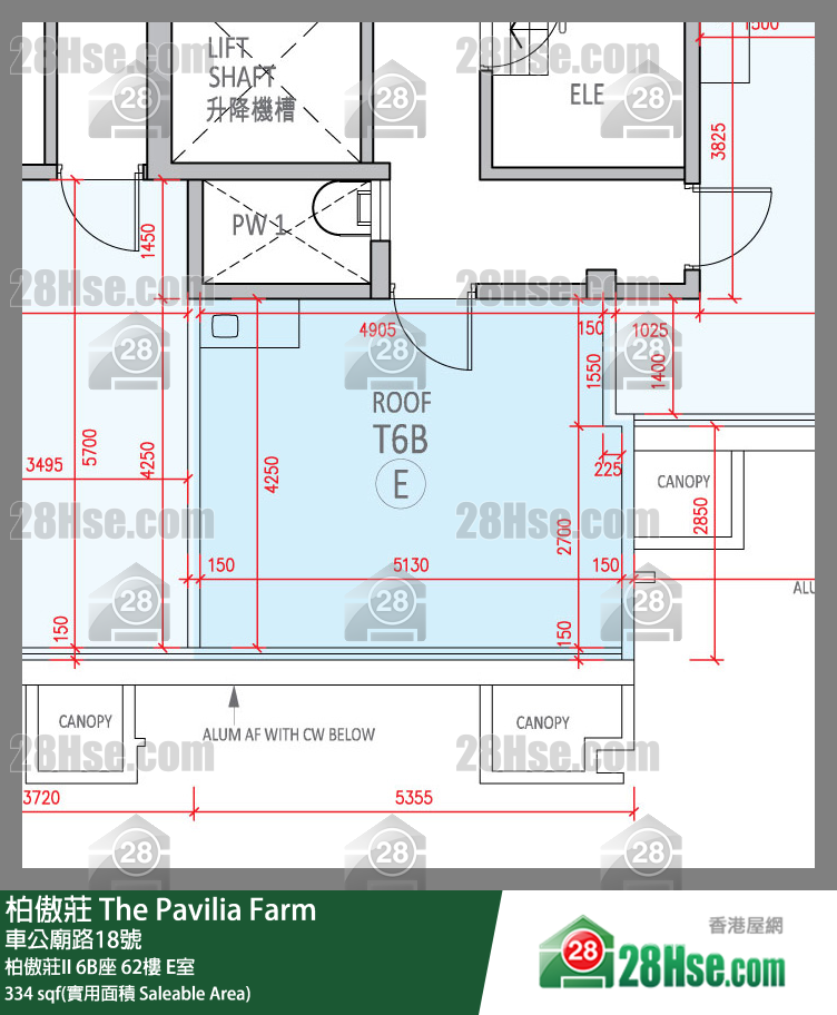 柏傲庄 柏傲庄II 6B座 62楼 E室 平面图
