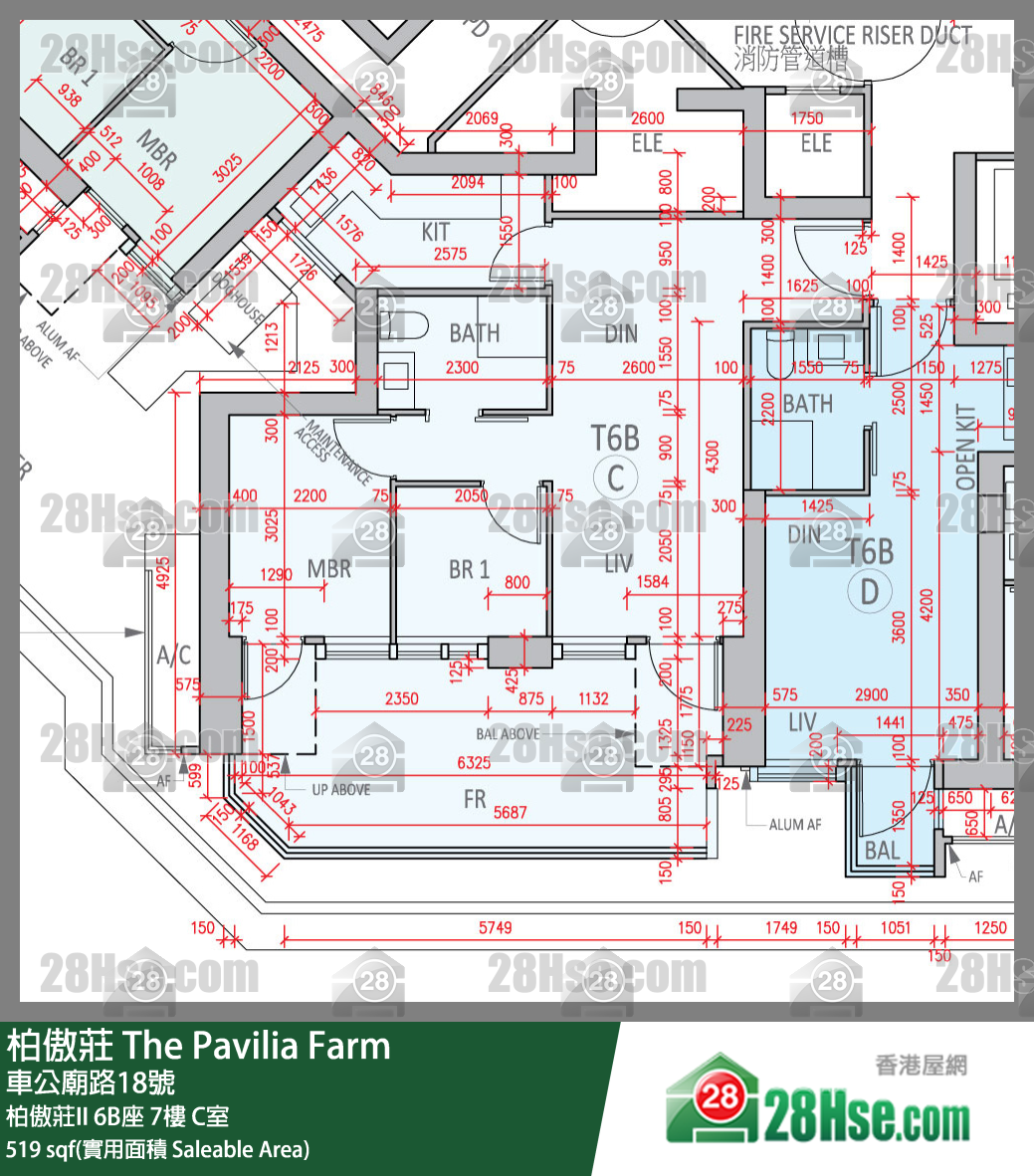 柏傲莊 柏傲莊II 6B座 7樓 C室 平面圖