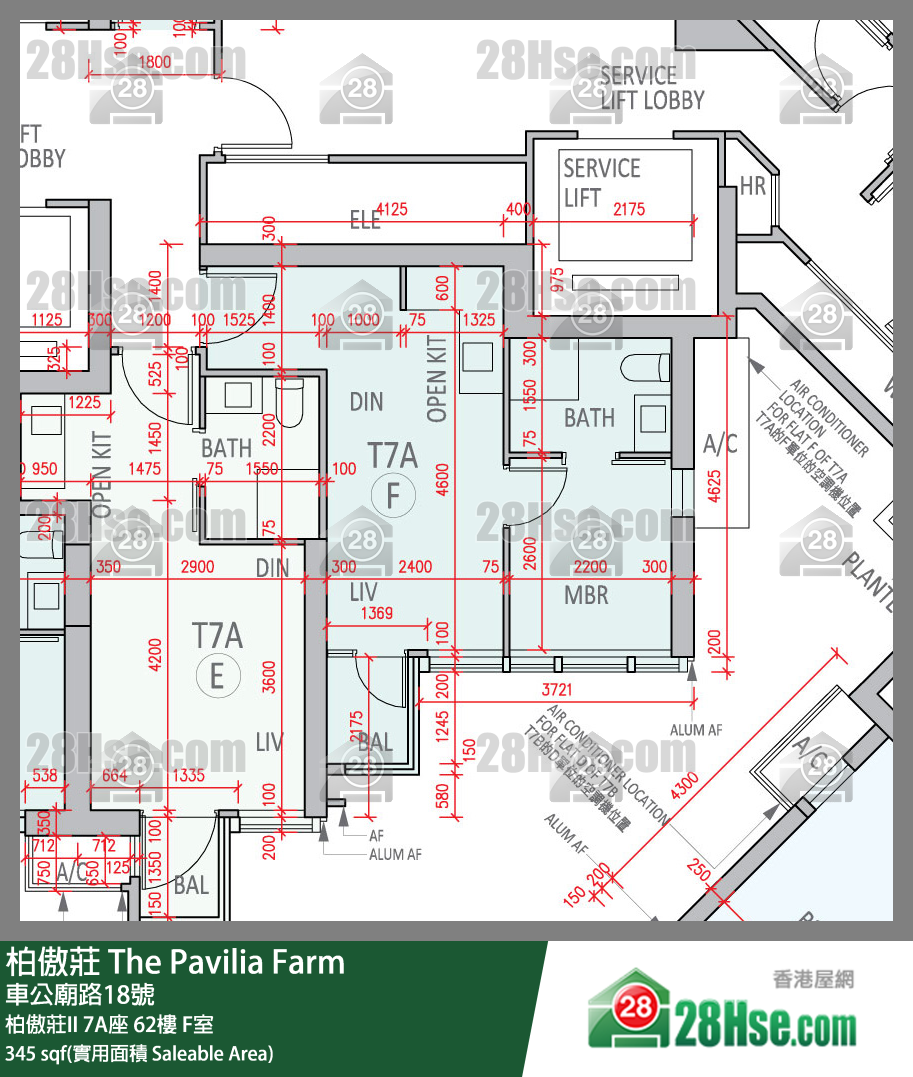 柏傲莊 柏傲莊II 7A座 62樓 F室 平面圖