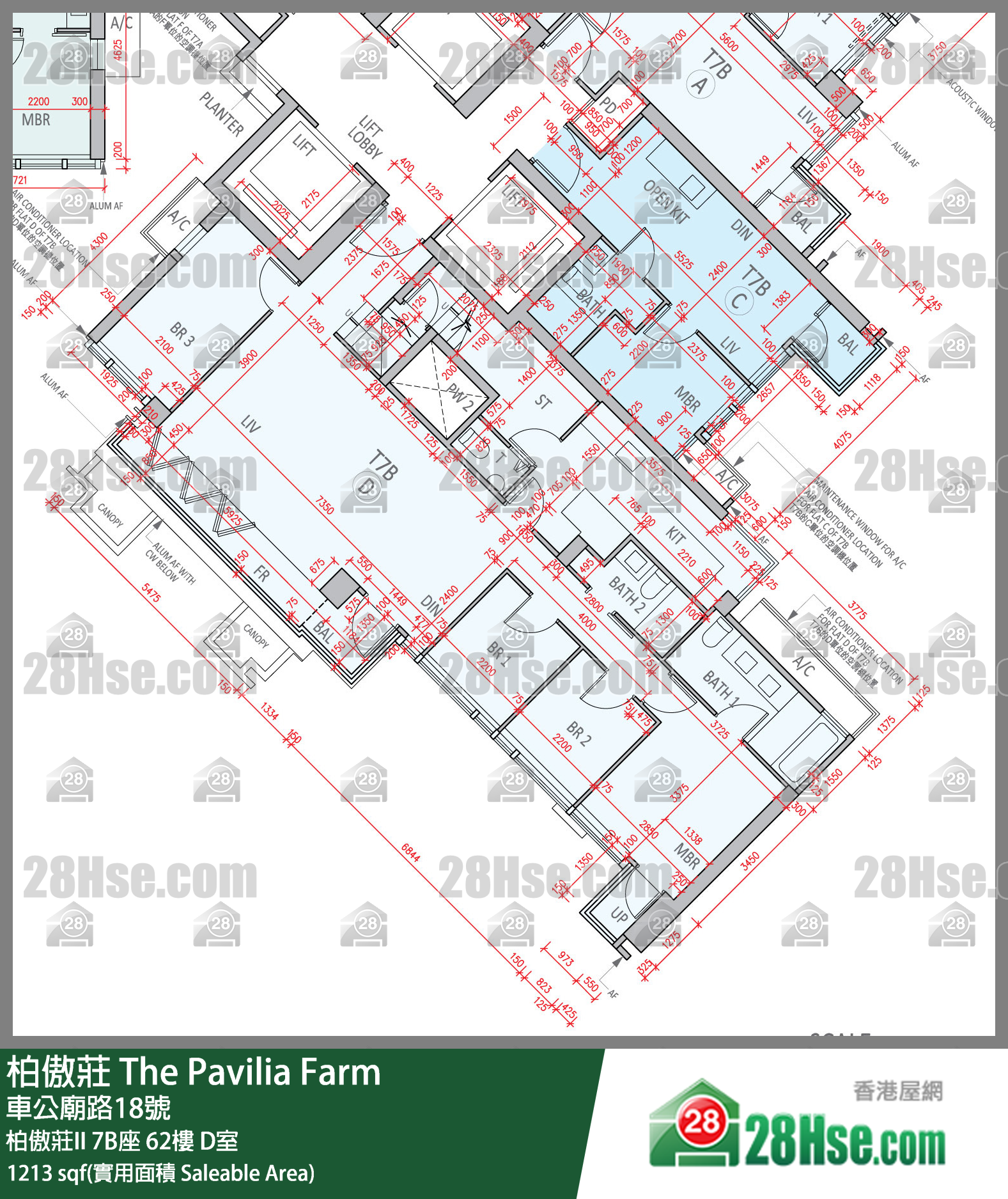 柏傲莊 柏傲莊II7B座62樓 D室 平面圖