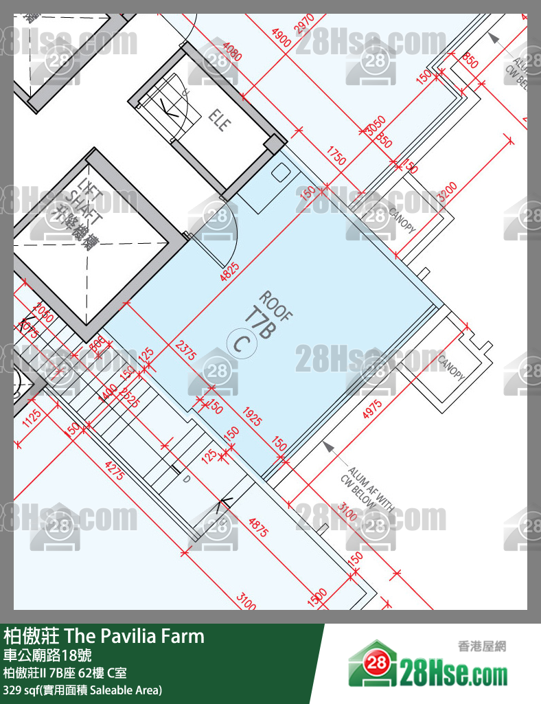 柏傲莊 柏傲莊II 7B座 62樓 C室 平面圖