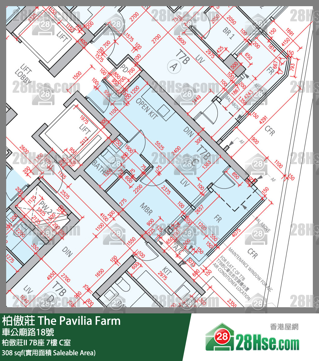 柏傲莊 柏傲莊II 7B座 7樓 C室 平面圖