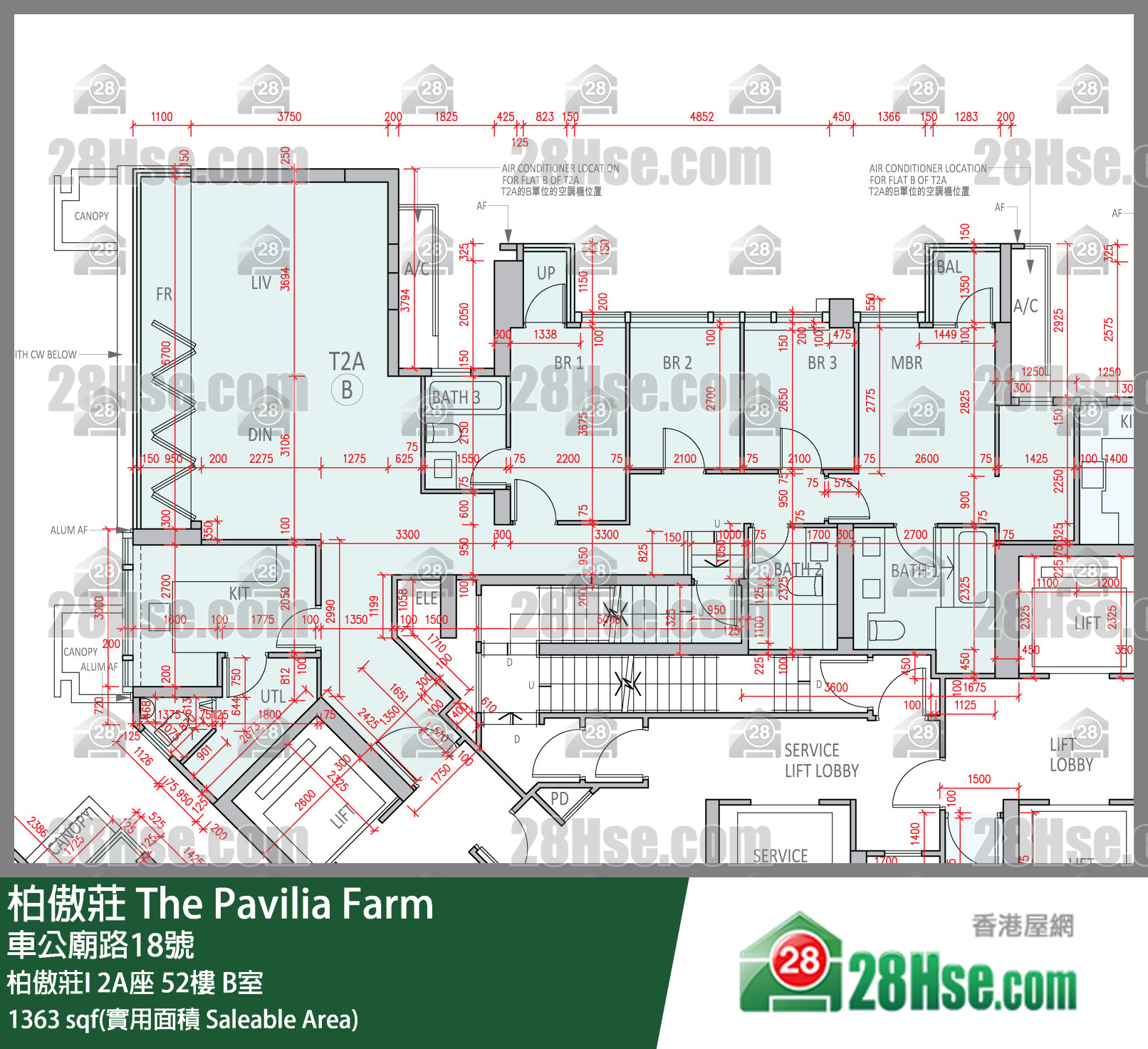 柏傲莊 柏傲莊I2A座52樓 B室 平面圖