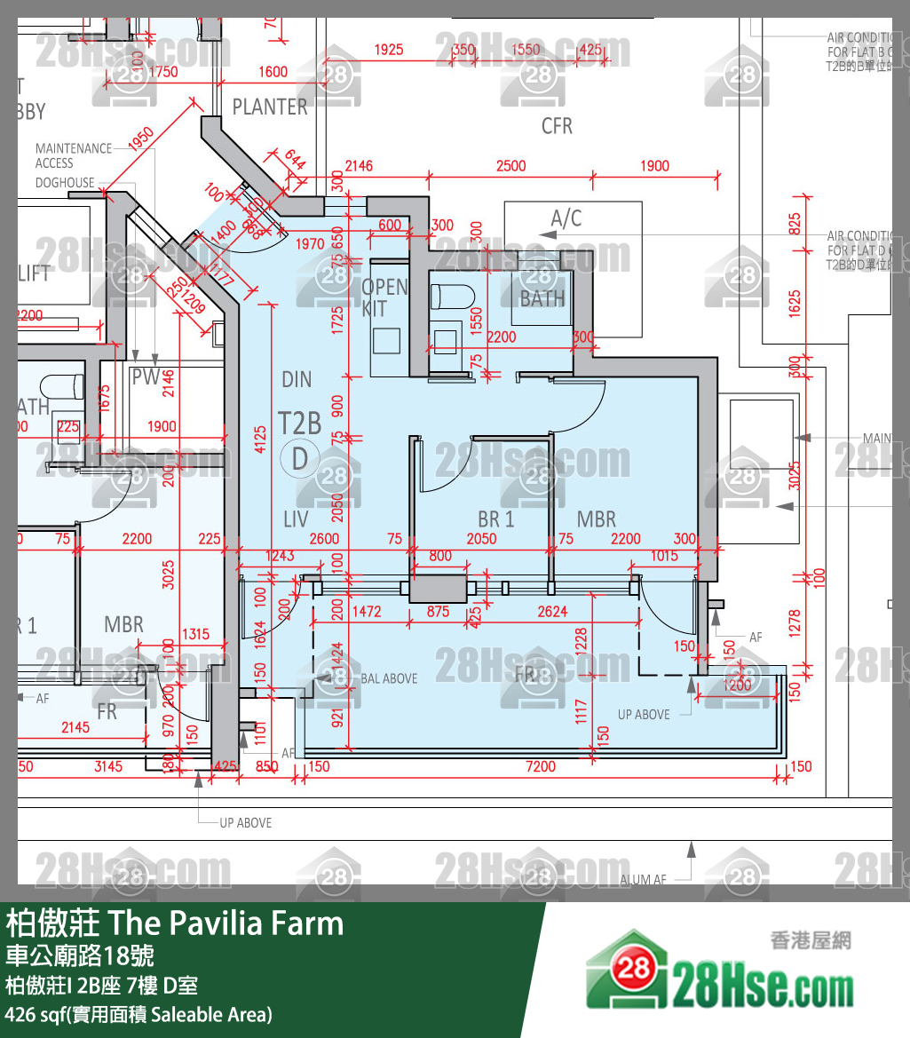 柏傲莊 柏傲莊I 2B座 7樓 D室 平面圖