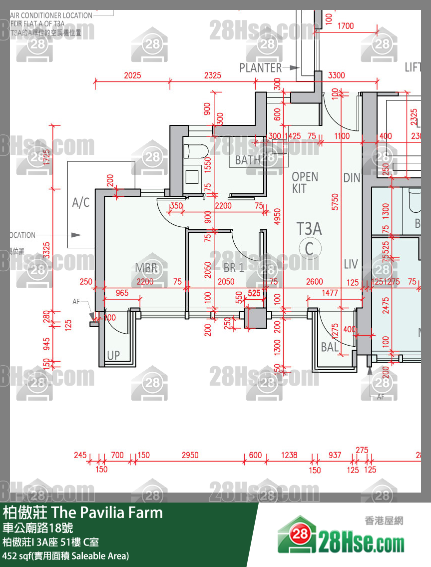 柏傲莊 柏傲莊I 3A座 51樓 C室 平面圖