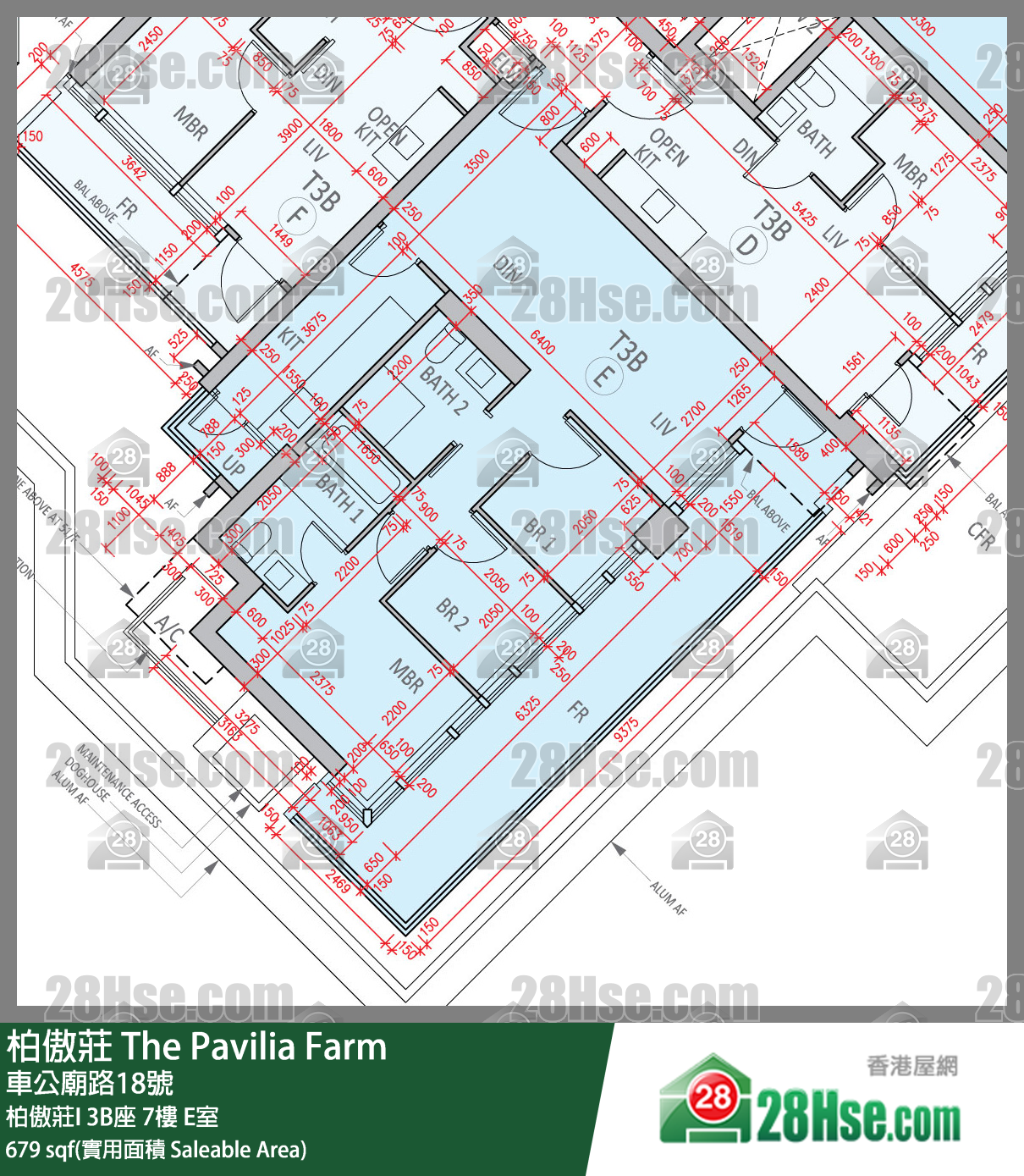 柏傲莊 柏傲莊I 3B座 7樓 E室 平面圖