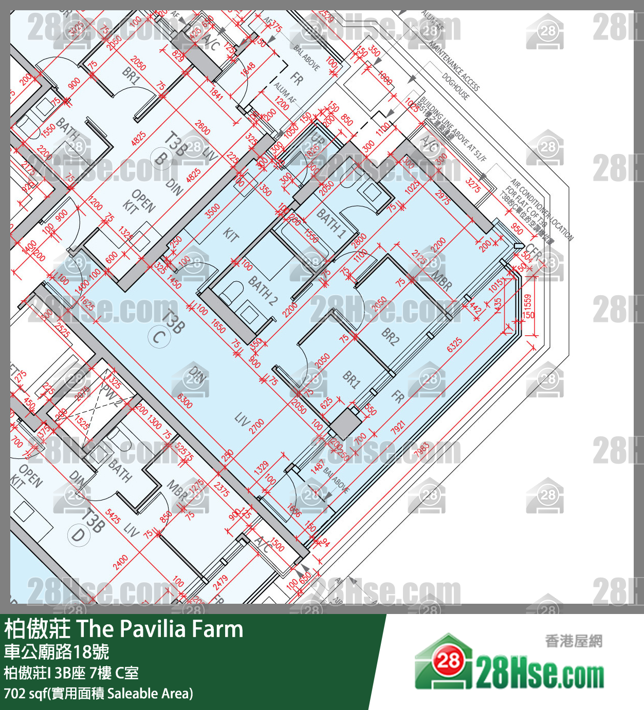 柏傲莊 柏傲莊I 3B座 7樓 C室 平面圖