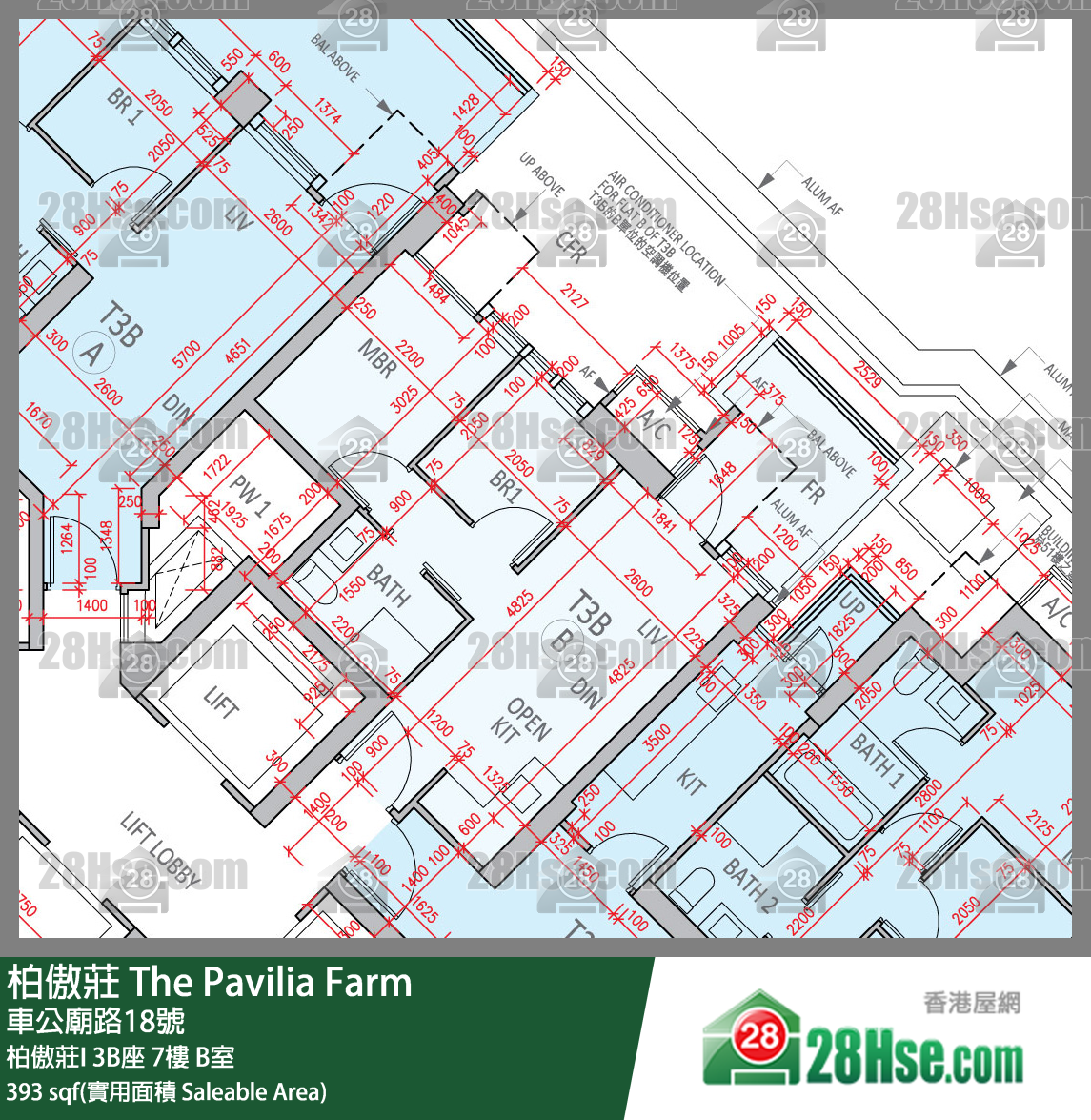 柏傲莊 單位平面圖(由 28Hse 提供)