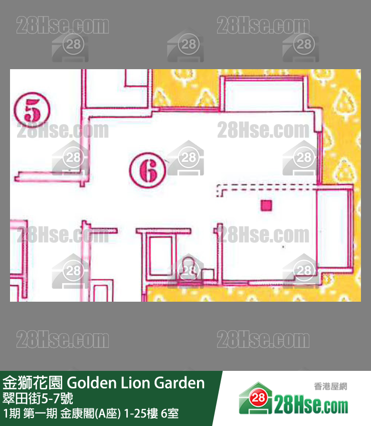 金獅花園 1期第一期 金康閣(A座)13樓 6室 平面圖