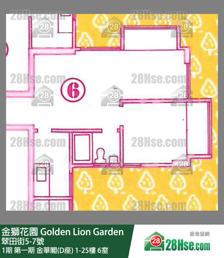 金獅花園 1期 第一期 金華閣(D座) 19樓 6室 平面圖
