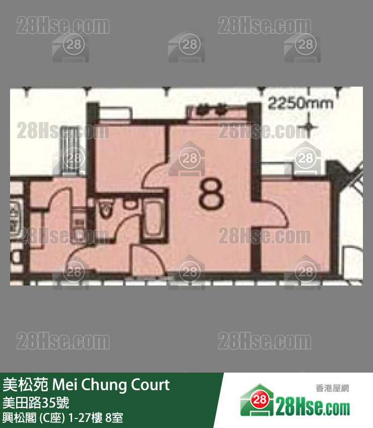 美松苑 興松閣 (C座)23樓 8室 平面圖