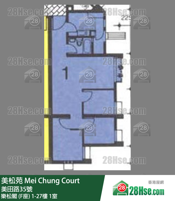 美松苑 樂松閣 (F座)21樓 1室 平面圖