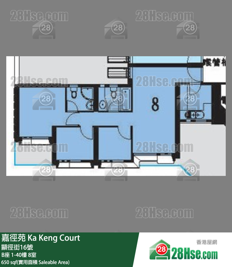 嘉徑苑 B座 15樓 8室 平面圖