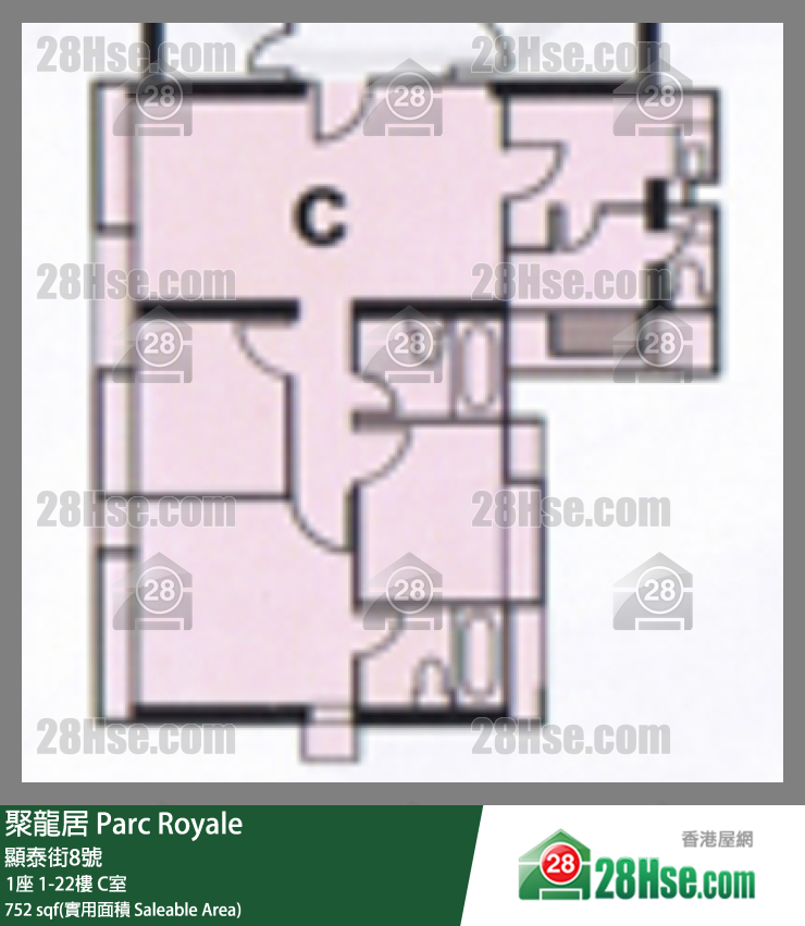 聚龙居 1座3楼 C室 平面图
