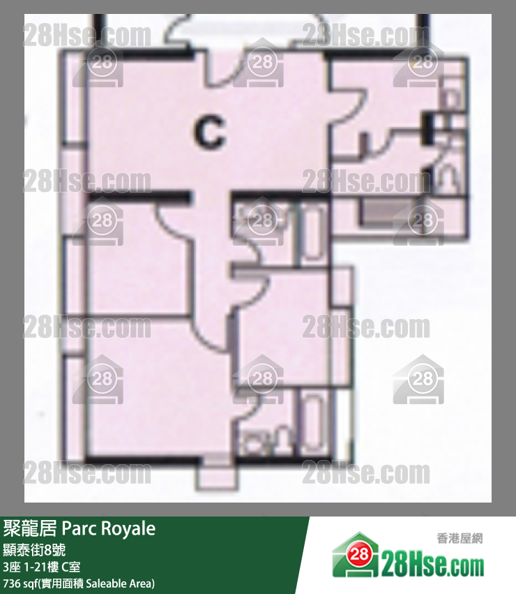 聚龍居 3座3樓 C室 平面圖