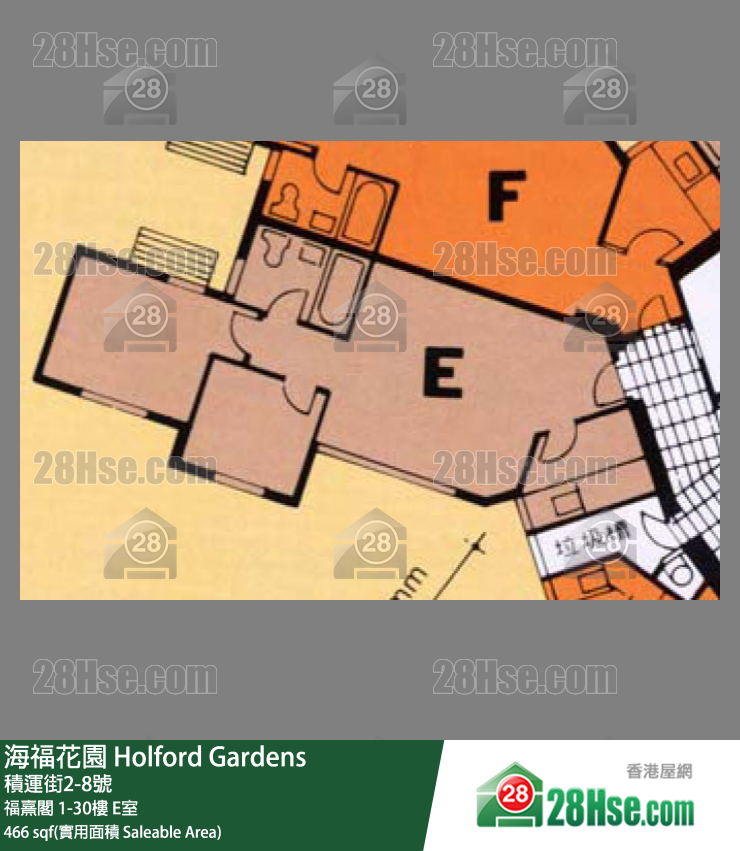 海福花園 福熹閣18樓 E室 平面圖