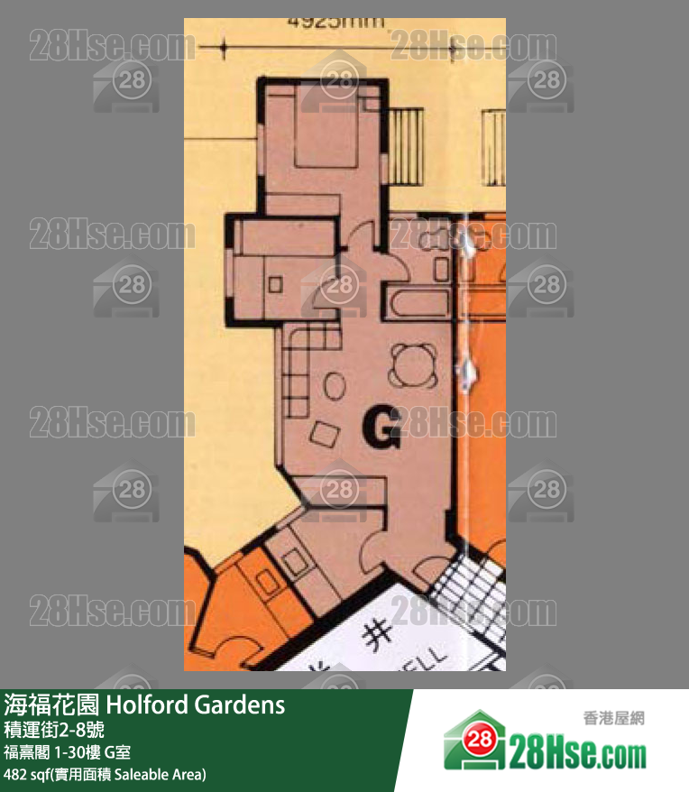 海福花園 福熹閣21樓 G室 平面圖