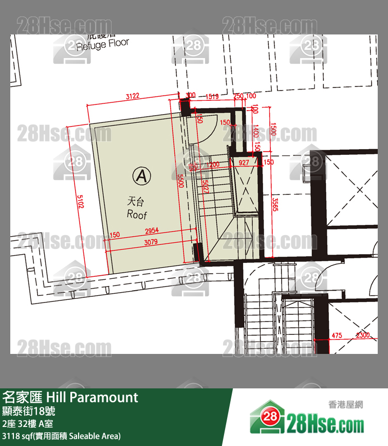 名家匯 屋苑大廈2座32樓 A室 平面圖