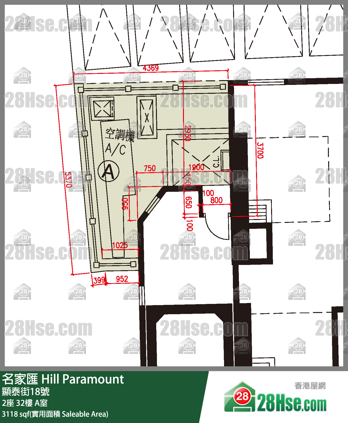 名家匯 屋苑大廈2座32樓 A室 平面圖