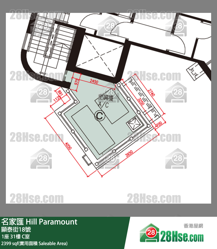 名家匯 屋苑大廈 1座 31樓 C室 平面圖