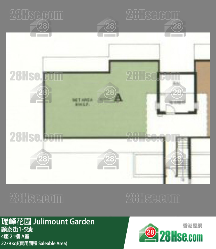 瑞峰花园 4座21楼 A室 平面图