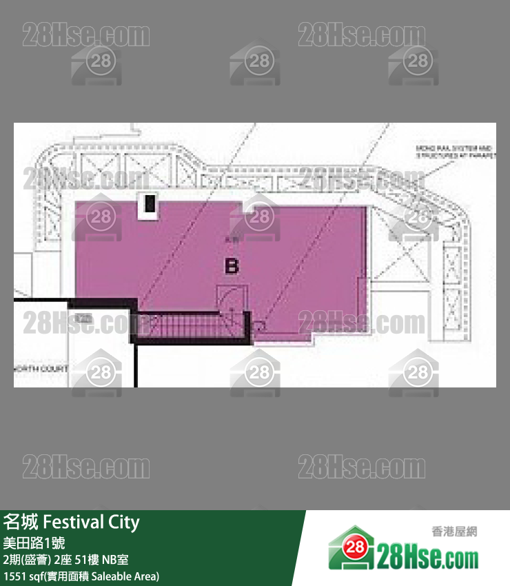 名城 2期(盛薈)2座51樓 NB室 平面圖
