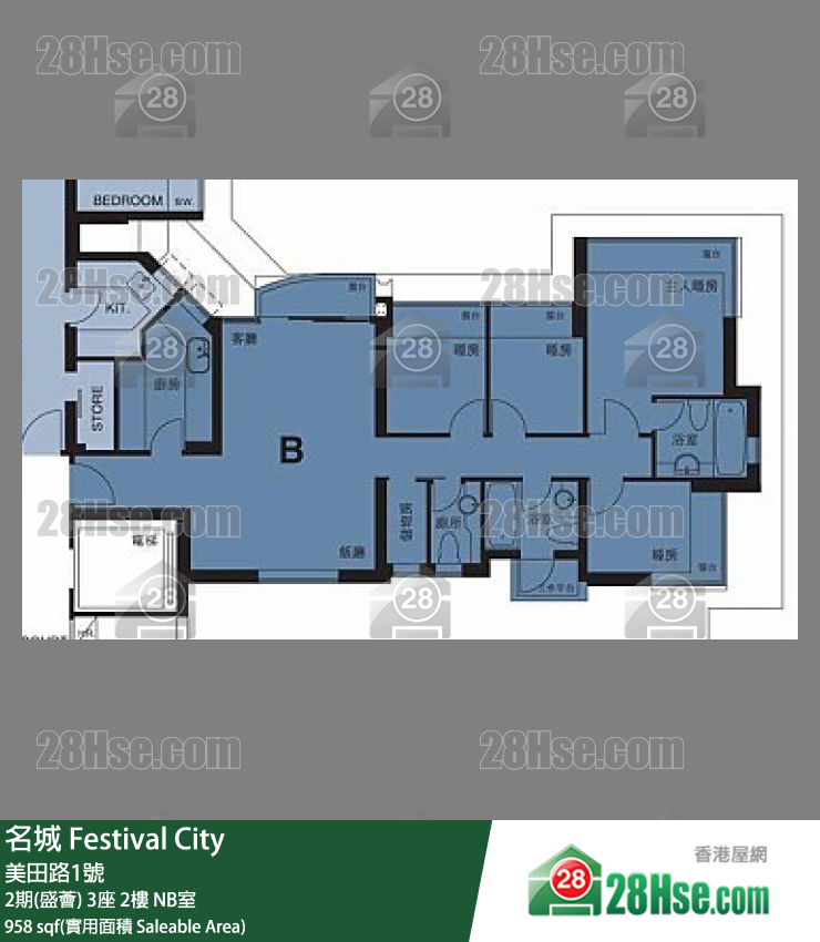 名城 2期(盛薈)3座2樓 NB室 平面圖
