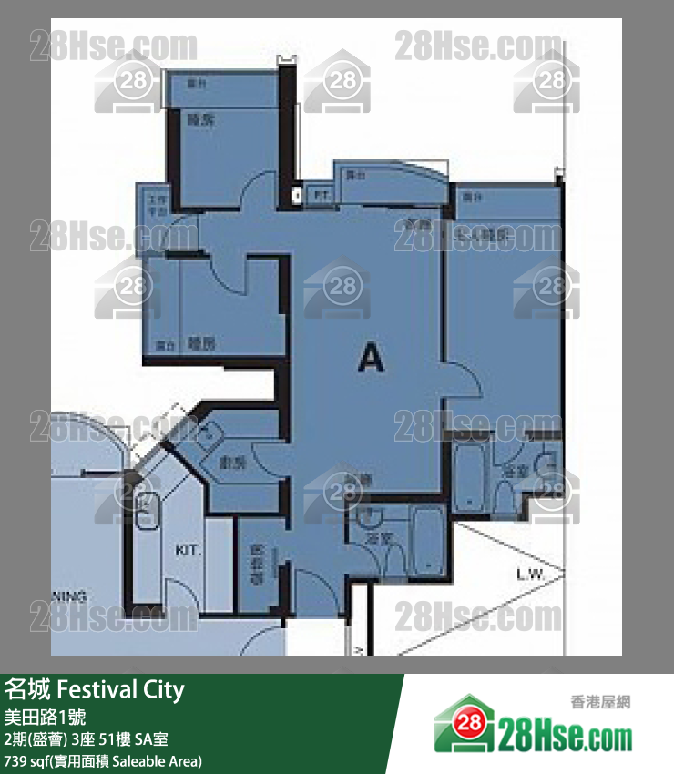 名城 2期(盛荟)3座51楼 SA室 平面图