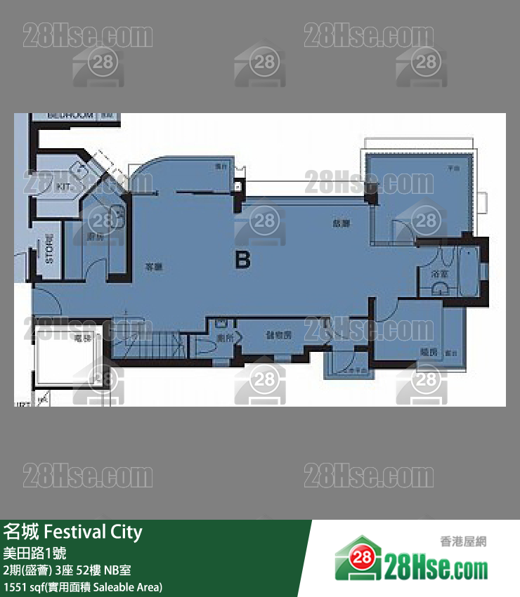 名城 2期(盛荟)3座52楼 NB室 平面图