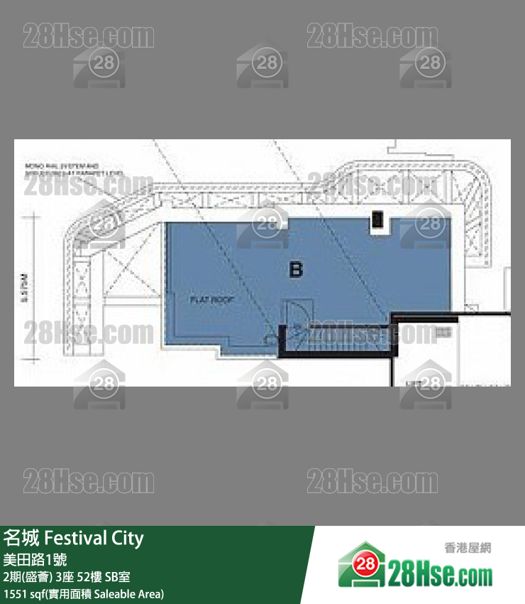名城 2期(盛荟)3座52楼 SB室 平面图