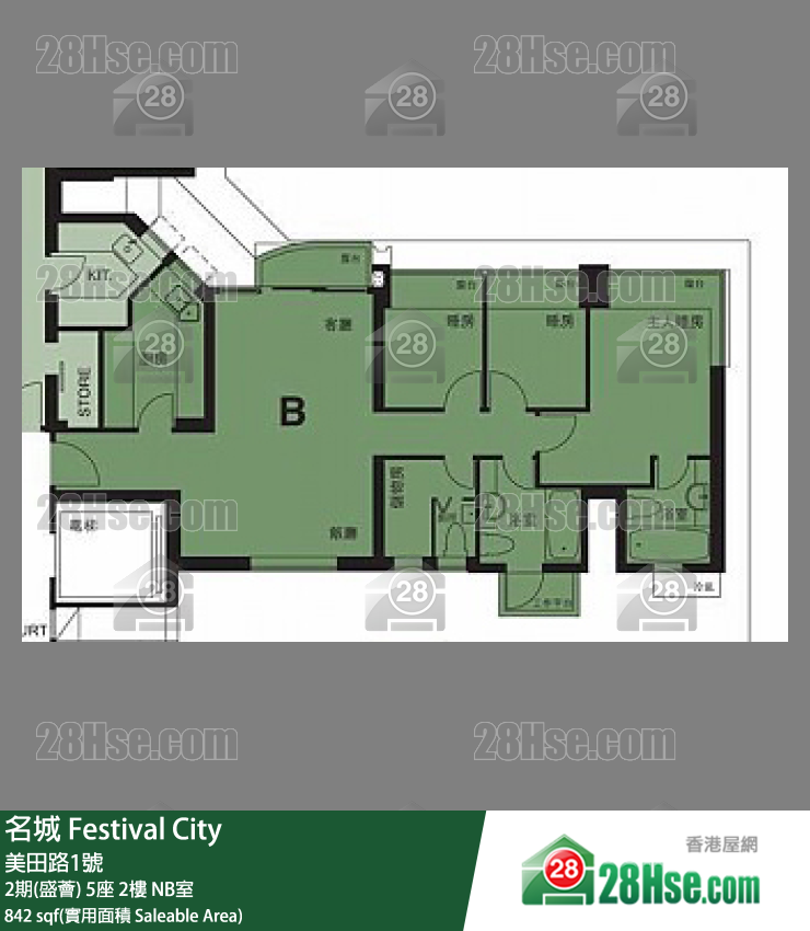 名城 2期(盛荟)5座2楼 NB室 平面图