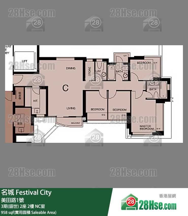 名城 3期(盛世)2座2樓 NC室 平面圖