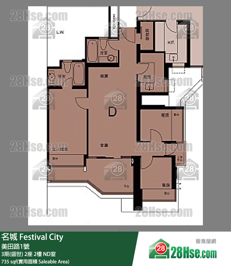 名城 3期(盛世)2座2樓 ND室 平面圖