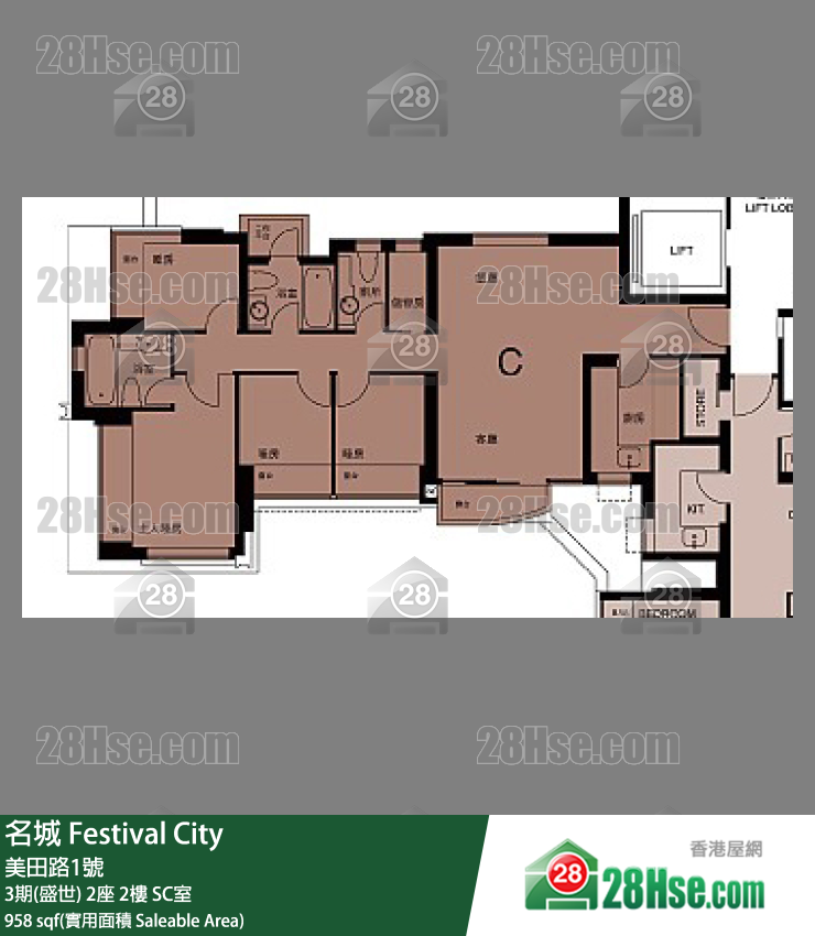 名城 3期(盛世)2座2樓 SC室 平面圖