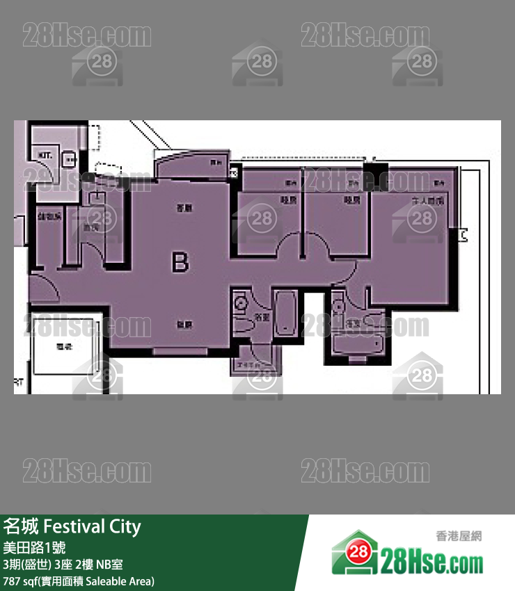 名城 3期(盛世) 3座 2樓 NB室 平面圖
